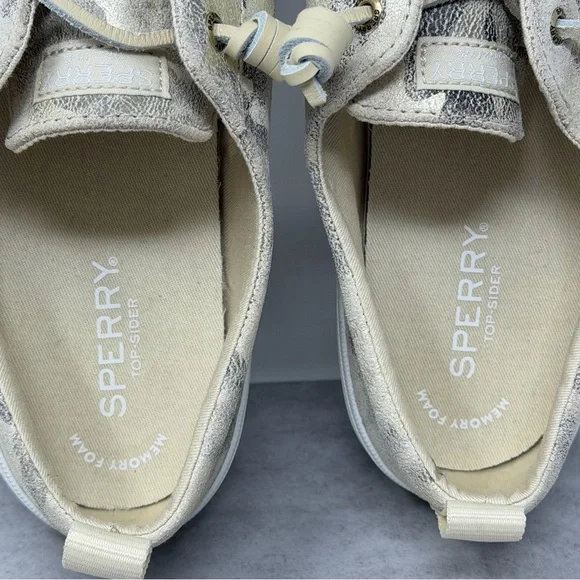 Sperry Women's Camouflage Metallic Leather Slip On Boat Shoes Top Sider Size 10 - Picture 10 of 11